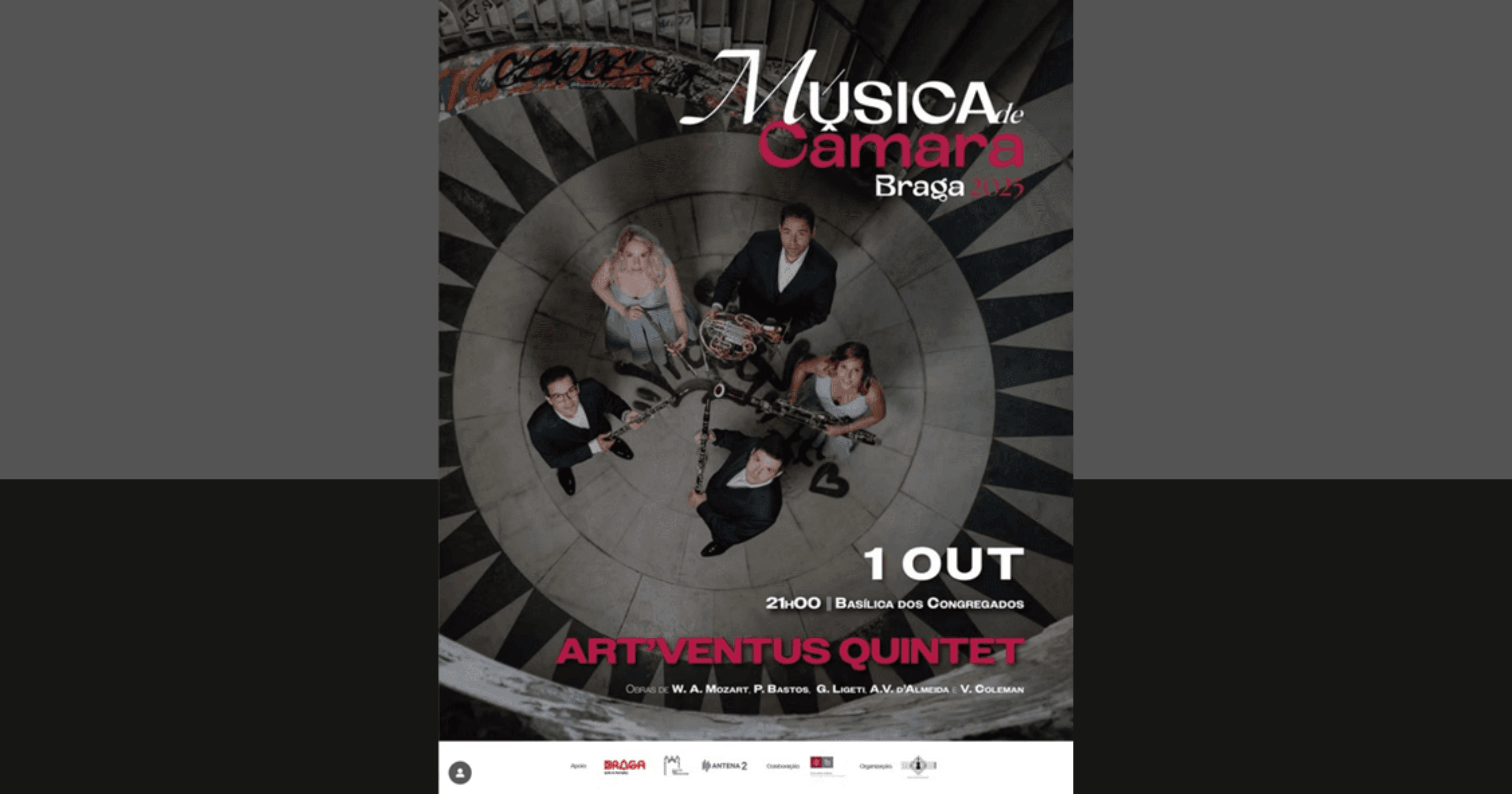 Premiere of ‘Seven sketches’ for wind quintet by the Art'ventus Quintet at the Ciclo de Música de Câmara de Braga