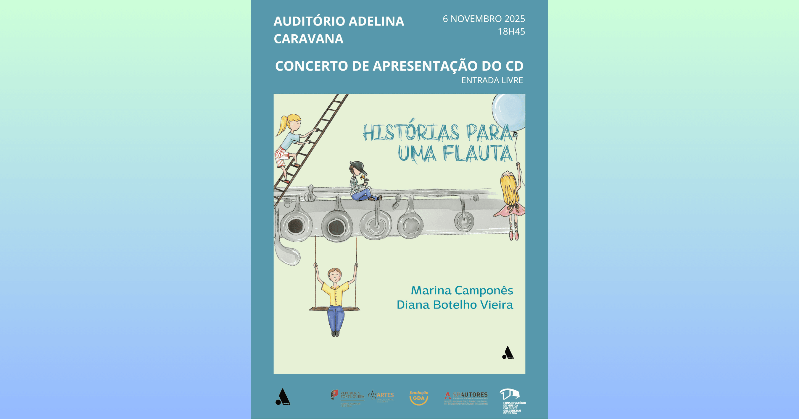 CD release ‘Histórias de uma Flauta' featuring my works ‘Pequenas histórias de uma Flauta’ and ‘Cinco quadros para Alice’