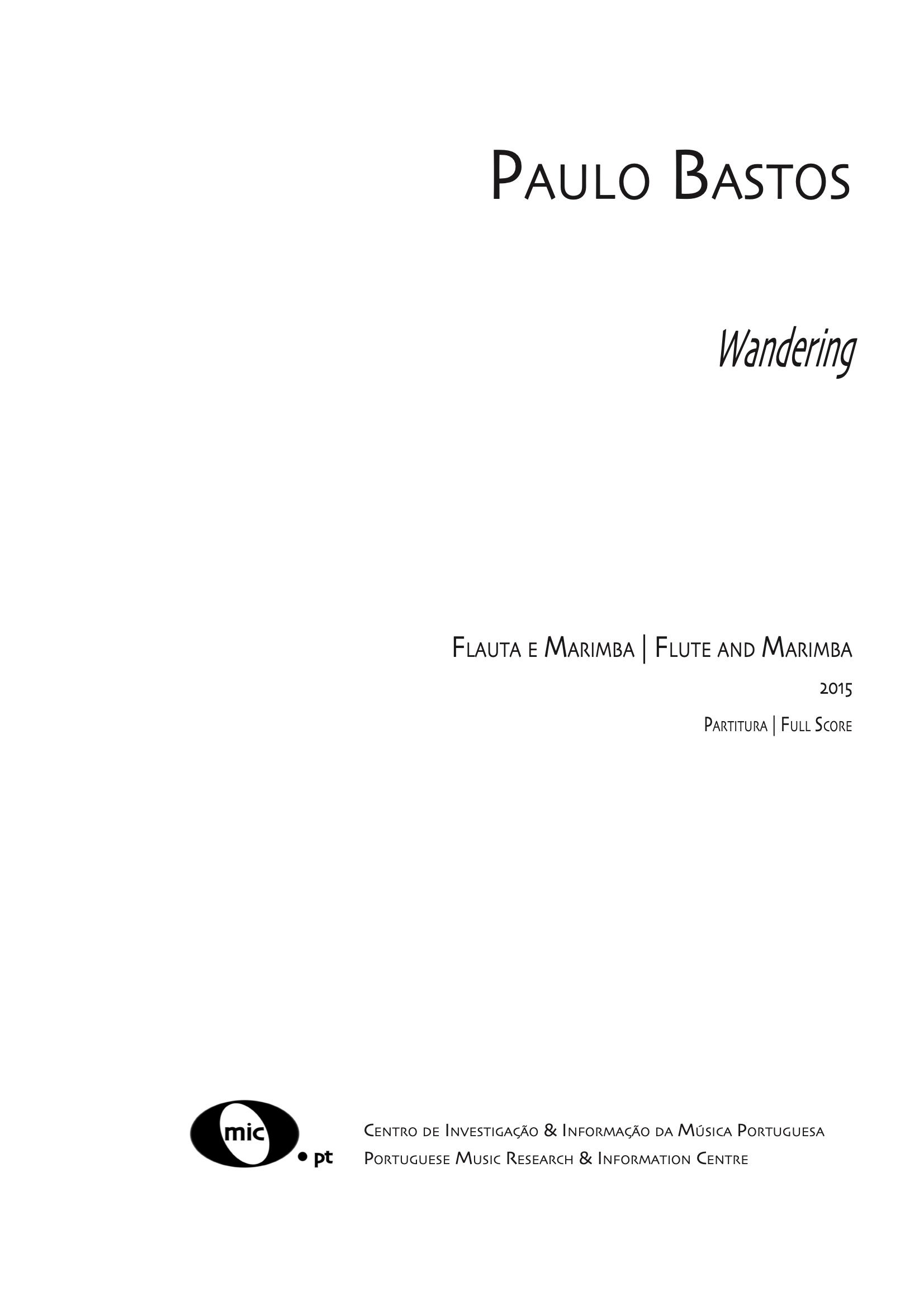 'Wandering' for flute and marimba