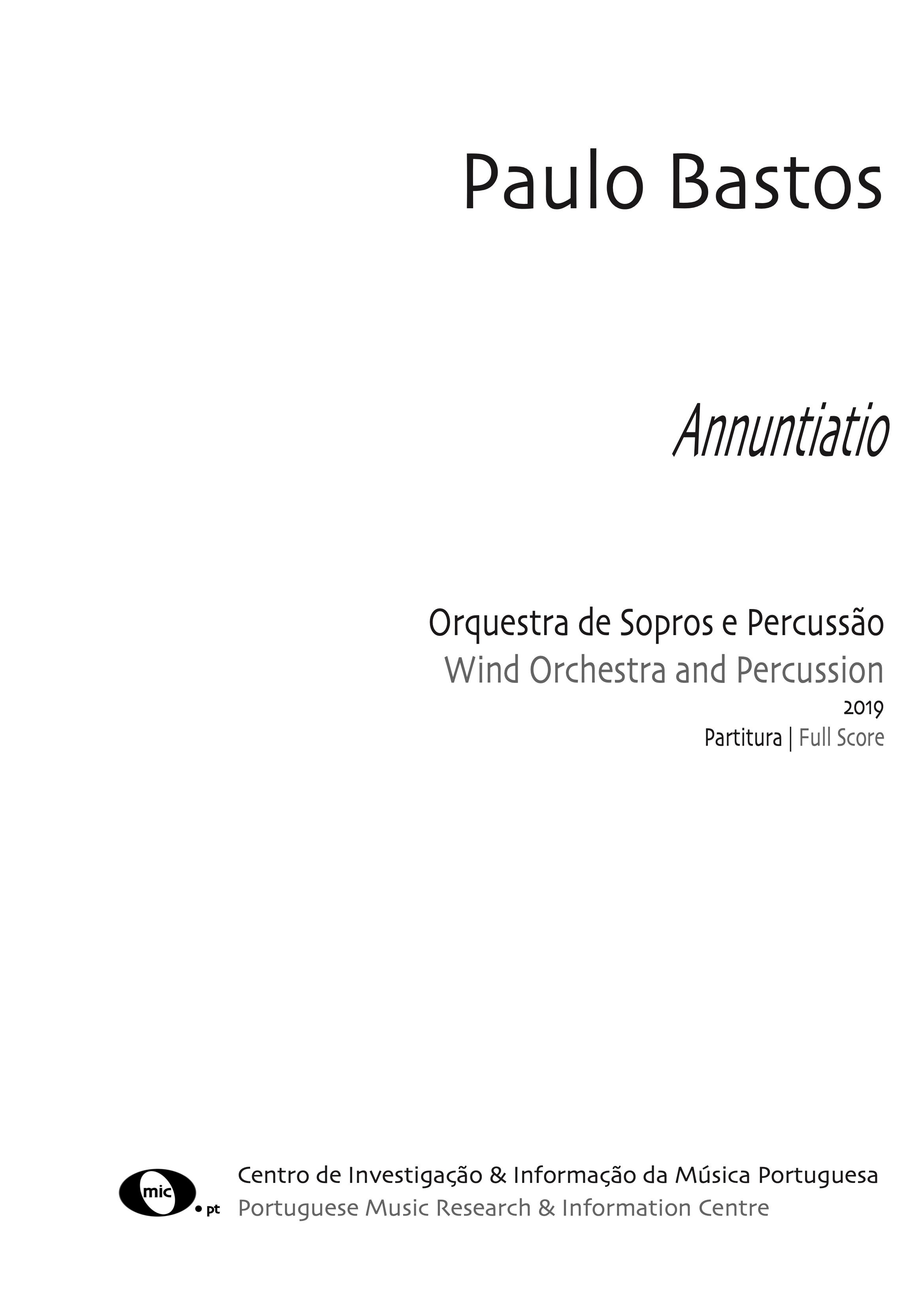 'Annuntiatio' for Wind and Percussion Orchestra