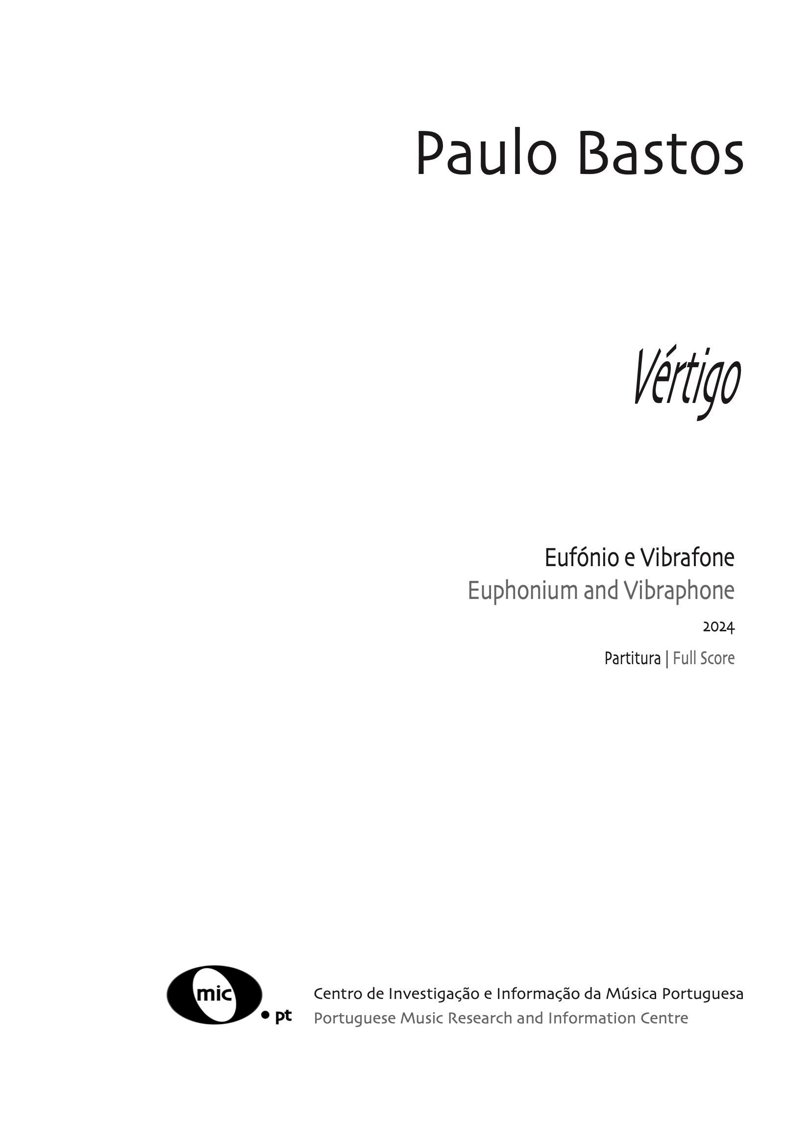 'Vértigo' for euphonium and vibraphone