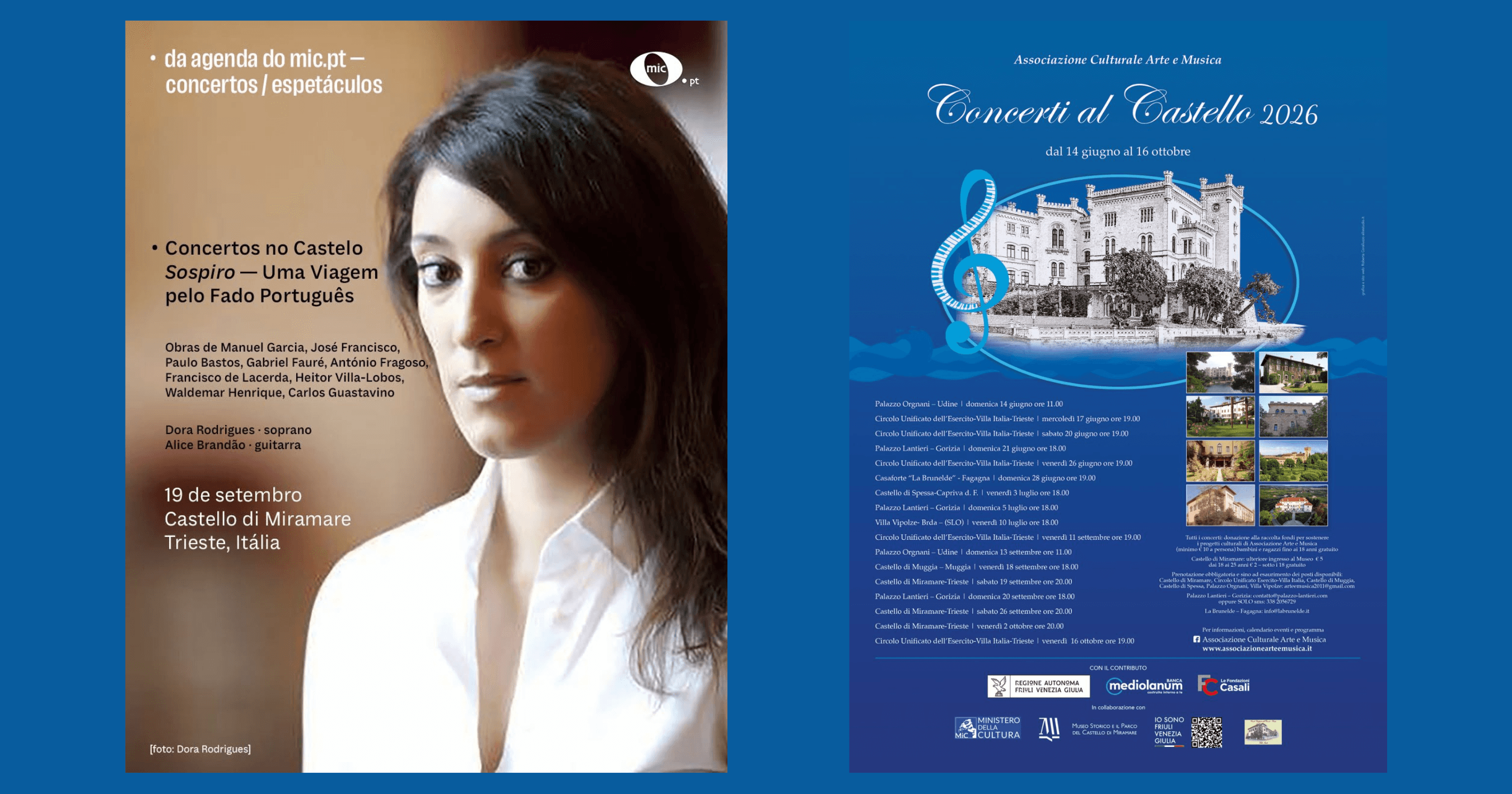 ‘Cinco canções de Miguel Torga’ and 'La courbe de tes yeux' for voice and guitar by Dora Rodrigues and Alice Brandão